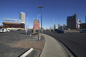 West Sahara Avenue at North Bridge Street, looking southeast, Las Vegas, Nevada: digital photograph