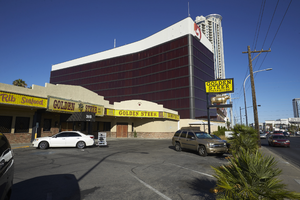 Golden Steer and Lucky Dragon, looking east, Las Vegas, Nevada: digital photograph