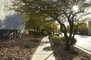 Sidewalks on West Sahara Avenue east of Grand Canyon Drive, looking east, Las Vegas, Nevada: digital photograph