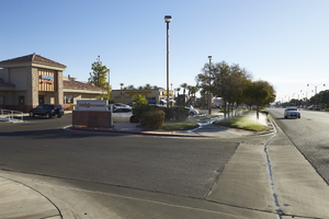 Businesses along West Sahara Avenue west of Fort Apache Road, looking northeast, Las Vegas, Nevada: digital photograph