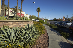 Landscaping on Fort Apache Road at West Sahara Avenue, looking north, Las Vegas, Nevada: digital photograph