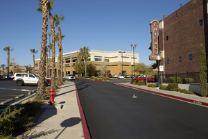 Entrance to the Village Square commercial center on Fort Apache Road north of West Sahara Avenue, looking west, Las Vegas, Nevada: digital photograph