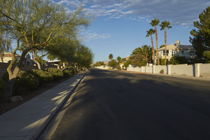Commercial and single family housing in an area off Buffalo Drive north of West Sahara Avenue, looking west, Las Vegas, Nevada: digital photograph