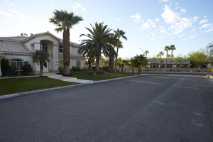 Custom home and commercial neighbors north of West Sahara Avenue and west of Buffalo Road, lookng southwest, Las Vegas, Nevada: digital photograph