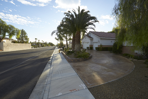Single family home with circular driveway east of Buffalo Drive and north of West Sahara Avenue, looking east Las Vegas, Nevada: digital photograph