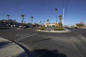 Shopping center on West Sahara Avenue east of Cimarron Road, looking west, Las Vegas, Nevada: digital photograph