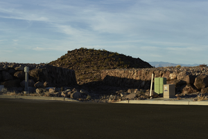 a flood control feature along Cloudrock Court in the Ascaya development looking north, Henderson, Nevada: digital photograph