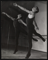 Four images of Vassili Sulich rehearsing in a dance studio: photographic print