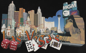 New York-New York, Monte Carlo, The Stratosphere, and MGM: postcard
