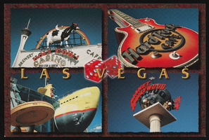 Collage of four casino signs: postcard