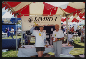 Marlene Adrian and Frank Herman at the Lambda Business and Professional Association booth at Gay Pride: photographic print
