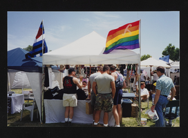 Lock, Stock, and Leather booth at Gay Pride: photographic print