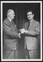 View of C. Norman Cornwall (left) at a Lions Club function: photographic print