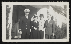 Reginald Pegram, Francis Phelps, Wanda Pegram, and John Phelps identified from left to right: photographic print