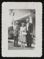 Dr. O'Brien and Alice O'Brien with an unidentified man, identified from left to right: photographic print