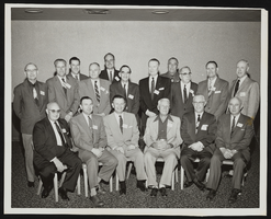 Howard Cannon (front row, third from left), C. D. Baker (front row, far right), Artemus Ham Sr. (second row, fourth from left), and Albert S. Henderson (second row, third from right): photographic print