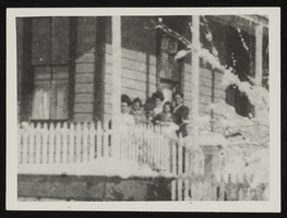 Unidentified group on the porch of the Henderson family home in Eureka, Nevada: photographic print