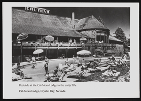Poolside at the Cal-Neva Lodge, Crystal Bay, Lake Tahoe, Nevada: postcard
