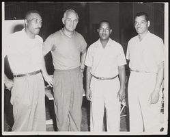 James B. McMillan, Tommy Harmon, Marcus Haynes, and Tony Durham identified from left to right: photographic print