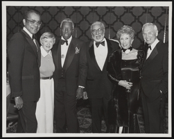 Greg Morris, Jillian Williams, Joe Williams, James B. McMillan, Marie McMillan, and Hank Greenspun identified from left to right: photographic print