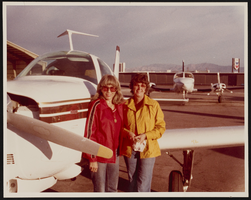 Marie McMillan and Gloria May at McCarran International Airport: photographic print