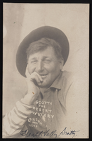 Walter Edward Perry Scott, also known "Death Valley Scotty" and "Scotty the Desert Mystery": postcard