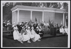 Dr. Mong-Ping Lee speaking at the Veteran's Day Community Observance held at Memory Garden Memorial Park in Brea, California: photographic print
