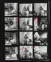 Contact sheets of Jean Ford posing with immediate family members: photographic prints
