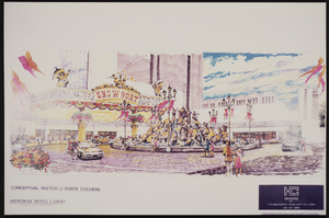 Conceptual sketch of the porte cochere at the Showboat Casino, Atlantic City, New Jersey