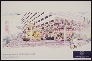 Conceptual sketch of the Pacific Avenue entrance at the Showboat Casino: photographic print