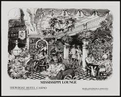 Conceptual sketch of the Mississippi Lounge at the Showboat Casino, Atlantic City, New Jersey: photographic print