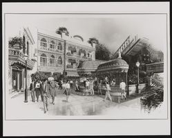 Conceptual sketch of outdoors at the Showboat Hotel, Atlantic City, New Jersey: photographic print