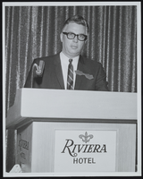 Manager of the McCarran International Airport giving speech at Riviera Hotel, Las Vegas, Nevada: photographic print