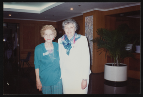 Florence McClure and M. Joan Cromer, president of Soroptomist International of the Americas: photographic print