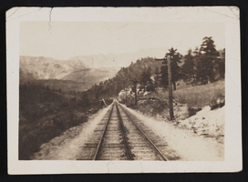 Railroad track in the mountains: photographic print