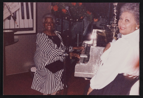 Ruth Cooper and Alice Key at Liberace's house (identified from left to right): photographic print