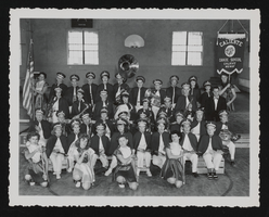 Students of Caliente Grade School Band in school gymnasium: photographic prints