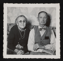 Mr. and Mrs. Ed Dula sitting on a couch in Caliente, Nevada: photographic print