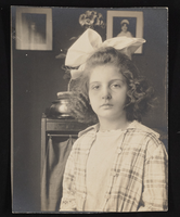 Portrait of Nanelia Siegfried with a ribbon: photographic print