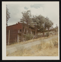 Exterior view of an unspecified buildings in Austin, Nevada: photographic print