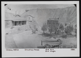Pickhandle Gulch shows assay office and Shockley house: photographic print