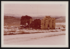 Ruins of the old stone store on the North side of the road through Candelaria, Nevada: photographic print