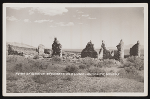 Ruins of Senator Stewart's old home, Rhyolite, Nevada: postcard