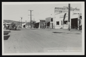 Butte Avenue, showing Richfield station in Randsburg, California: postcard