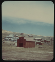 Exteriors view of a historic buildings in Trona, California, color: photographic print