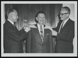 Senators Strom Thurmond and Barry Goldwater congratulate Howard Cannon on his promotion to Air Force Reserve brigadier general: photographic print