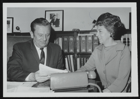 Mrs. Lydia Piscovitch (State Comm. Health Planner) visits Howard Cannon: photographic print