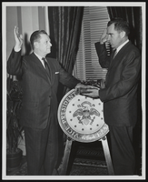 Howard Cannon sworn into office as a United States Senator by President Richard Nixon: photographic print