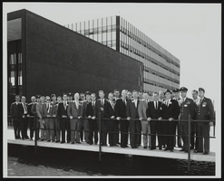 Howard Cannon posed with others at the Air Force Ballistic Missile Headquarters, X-15 Test Facility in Los Angeles, California: photographic print