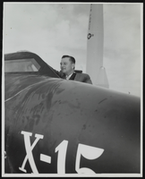 Howard Cannon in an X-15 aircraft at the World Congress of Flight, Las Vegas, Nevada: photographic print